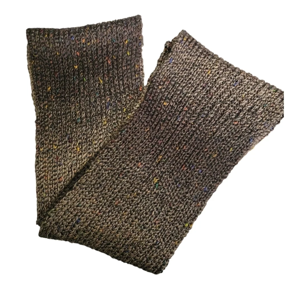 Steve Madden Knit Style Brown With‎ Multi Color Thread Infinity Scarf